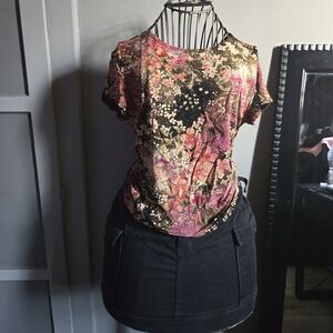 Elegant Floral Short Sleeve Top